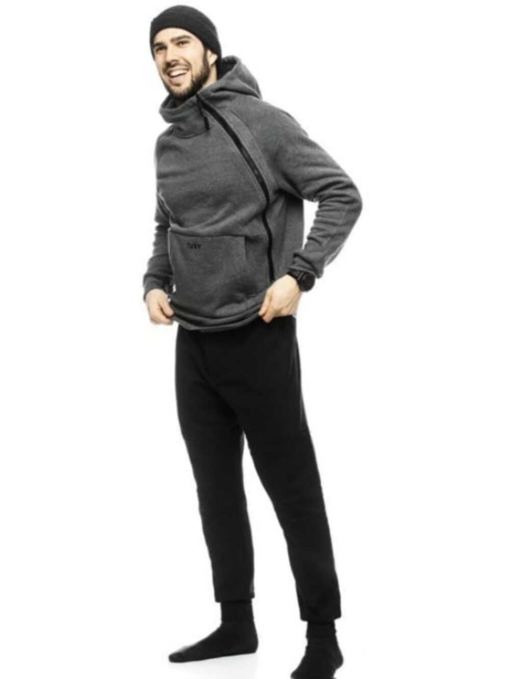 Tuxy One Piece Black Grey Jogging Suit